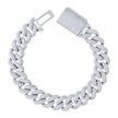 925 Sterling Silver 18.20ct Moissanite Miami Cuban Chain Bracelet 14mm 8.5 Inches