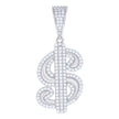 925 Sterling Silver Mens 1.38ct Moissanite Dollar Sign Currency Fashion Charm Pendant