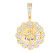 925 Sterling Silver Yellow-tone Mens 1.46ct Moissanite ALLAH Symbol Religious Charm Pendant