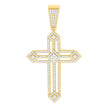 925 Sterling Silver Yellow-tone Mens 1.51ct Moissanite Cross Religious Charm Pendant