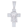 925 Sterling Silver Mens 1.06ct Moissanite Jesus Cross Religious Charm Pendant