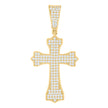 925 Sterling Silver Yellow-tone Mens 1.31ct Moissanite Cross Religious Charm Pendant
