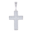 925 Sterling Silver Mens 0.74ct Moissanite Cross Religious Charm Pendant