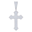 925 Sterling Silver Mens 1.22ct Moissanite Cross Religious Charm Pendant