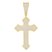 925 Sterling Silver Yellow-tone Mens 1.22ct Moissanite Cross Religious Charm Pendant