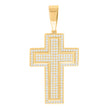 925 Sterling Silver Yellow-tone Mens 1.04ct Moissanite Cross Religious Charm Pendant