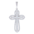 925 Sterling Silver Mens 1.09ct Moissanite Cross Religious Charm Pendant