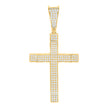 925 Sterling Silver Yellow-tone Mens 1.03ct Moissanite Cross Religious Charm Pendant 