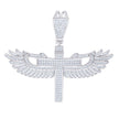 925 Sterling Silver Mens 1.74ct Moissanite Flying Cross Religious Charm Pendant 