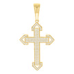 925 Sterling Silver Yellow-tone Mens 0.96ct Moissanite Cross Religious Charm Pendant