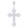 925 Sterling Silver Mens 0.96ct Moissanite Cross Religious Charm Pendant