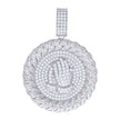 925 Sterling Silver Mens 3.18ct Moissanite Medallion Praying Hands Symbol Religious Charm Pendant