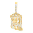 925 Sterling Silver Yellow-tone Mens 0.99ct Moissanite Jesus Religious Charm Pendant 