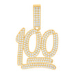 925 Sterling Silver Yellow-tone Mens 0.94ct Moissanite Score 100 Fashion Charm Pendant 