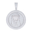 925 Sterling Silver Mens 1.63ct Moissanite Medallion Jesus Religious Charm Pendant