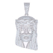 925 Sterling Silver Mens 2.06ct Moissanite Jesus Religious Charm Pendant 