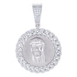925 Sterling Silver Mens 0.69ct Moissanite Jesus Religious Charm Pendant 