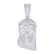 925 Sterling Silver Mens 0.77ct Moissanite Jesus Religious Charm Pendant 