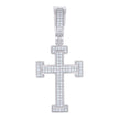 925 Sterling Silver Men 0.45ct Moissanite Cross Religious Charm Pendant
