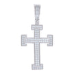 925 Sterling Silver Men 0.81ct Moissanite Cross Religious Charm Pendant