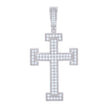 925 Sterling Silver Men 1.18ct Moissanite Cross Religious Charm Pendant