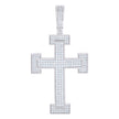 925 Sterling Silver Men 1.56ct Moissanite Cross Religious Charm Pendant