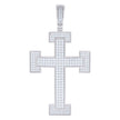925 Sterling Silver Men 2.27ct Moissanite Cross Religious Charm Pendant