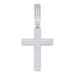925 Sterling Silver Mens 0.60ct Moissanite Cross Religious Charm Pendant 