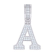 925 Sterling Silver Unisex 0.58ct Moissanite Initial Alphabet A Charm Pendant