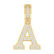 925 Sterling Silver Yellow-tone Unisex 0.58ct Moissanite Initial Alphabet A Charm Pendant