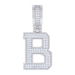 925 Sterling Silver Unisex 0.61ct Moissanite Initial Alphabet B Charm Pendant