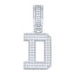 925 Sterling Silver Unisex 0.58ct Moissanite Initial Alphabet D Charm Pendant 