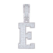 925 Sterling Silver Unisex 0.55ct Moissanite Initial Alphabet E Charm Pendant