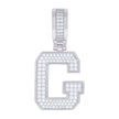 925 Sterling Silver Unisex 0.67ct Moissanite Initial Alphabet G Charm Pendant