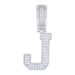 925 Sterling Silver Unisex 0.44ct Moissanite Initial Alphabet J Charm Pendant