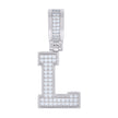 925 Sterling Silver Unisex 0.41ct Moissanite Initial Alphabet L Charm Pendant