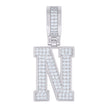 925 Sterling Silver Unisex 0.61ct Moissanite Initial Alphabet N Charm Pendant
