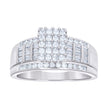 925 Sterling Silver Womens Baguette 0.95ct Round 0.33ct Moissanite Cinderella Ring Size 10 - SLV-135448