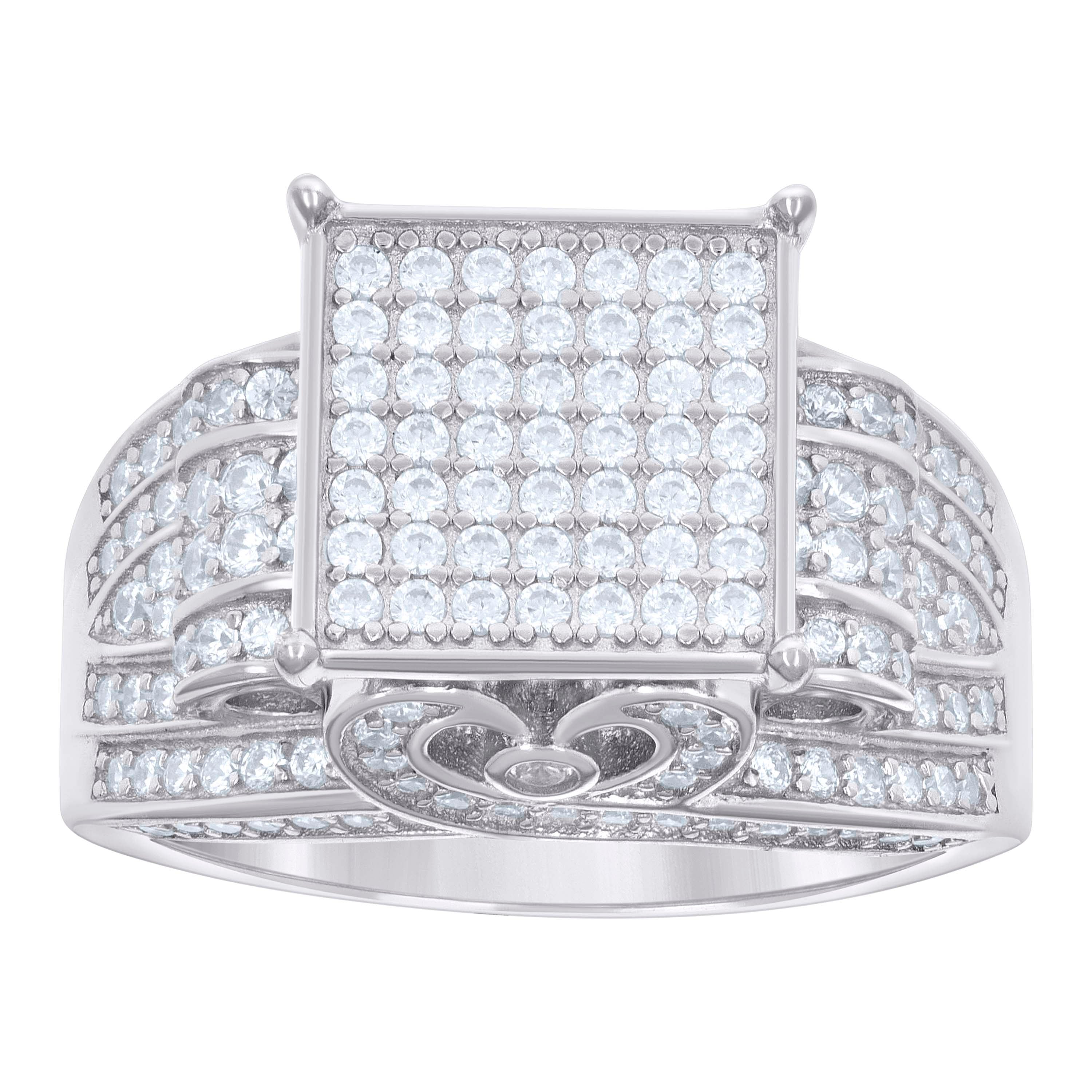 925 Sterling Silver Mens 1.18ct Moissanite Square Head Fashion Ring Size 10 - SLV-135460