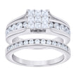 925 Sterling Silver Womens Baguette 0.50ct Round 1.04ct Moissanite Duo Ring Bridal Set Ring Size 7 - SLV-135498
