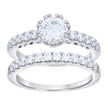 925 Sterling Silver Womens 1.84ct Moissanite Duo Ring Bridal Set Ring Size 7 - SLV-135504
