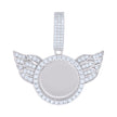 925 Sterling Silver Mens 1.20ct Moissanite Flying Circle Picture Frame Pendant 