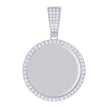 925 Sterling Silver Mens 1.20ct Moissanite Circle Picture Frame Pendant 