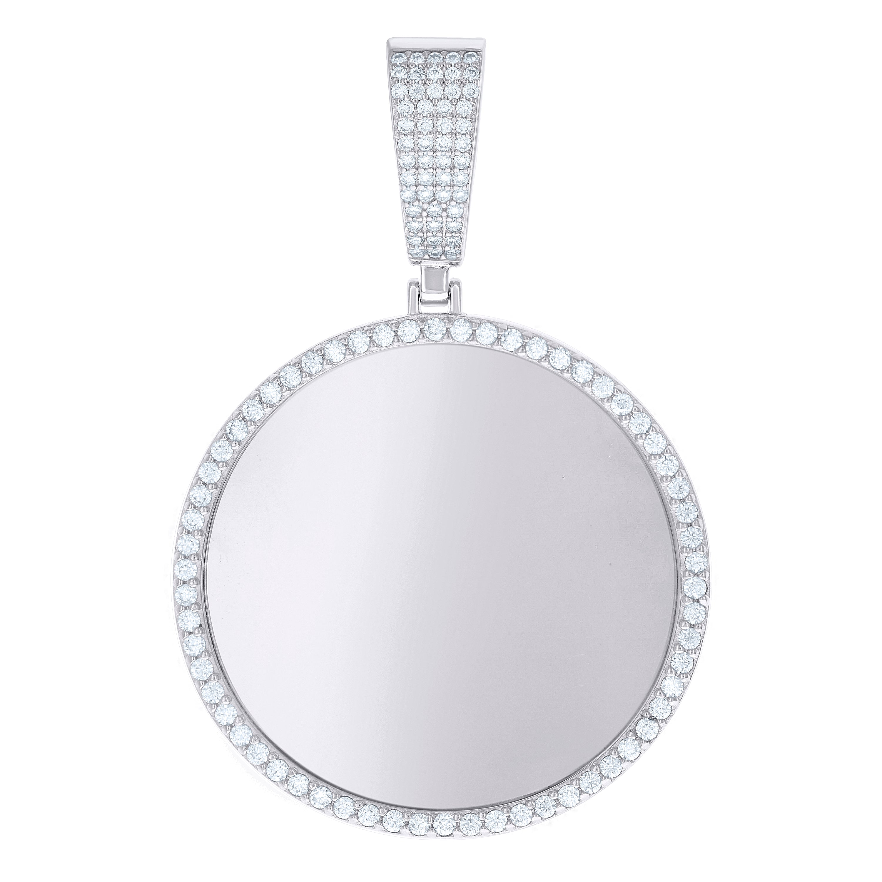 925 Sterling Silver Mens 1.55ct Moissanite Picture Frame Charm Pendant