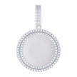 925 Sterling Silver Mens 1.72ct Moissanite Picture Frame Charm Pendant