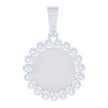 925 Sterling Silver Mens 3.67ct Moissanite Circle Picture Frame Pendant 
