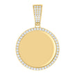 925 Sterling Silver Yellow-tone Mens 1.20ct Moissanite Circle Picture Frame Pendant 