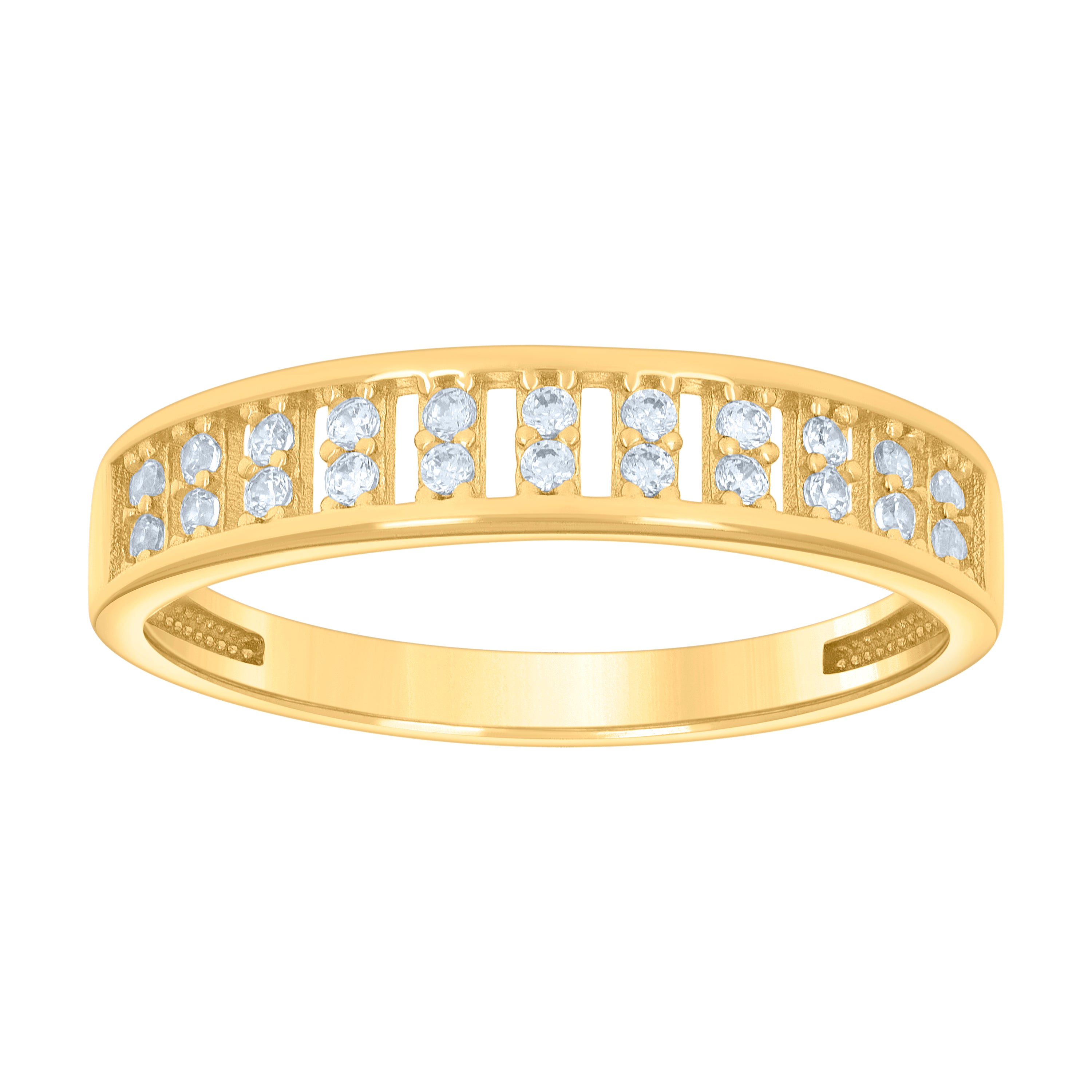 10kt Yellow Gold Womens Cubic-Zirconia Fashion Ring 