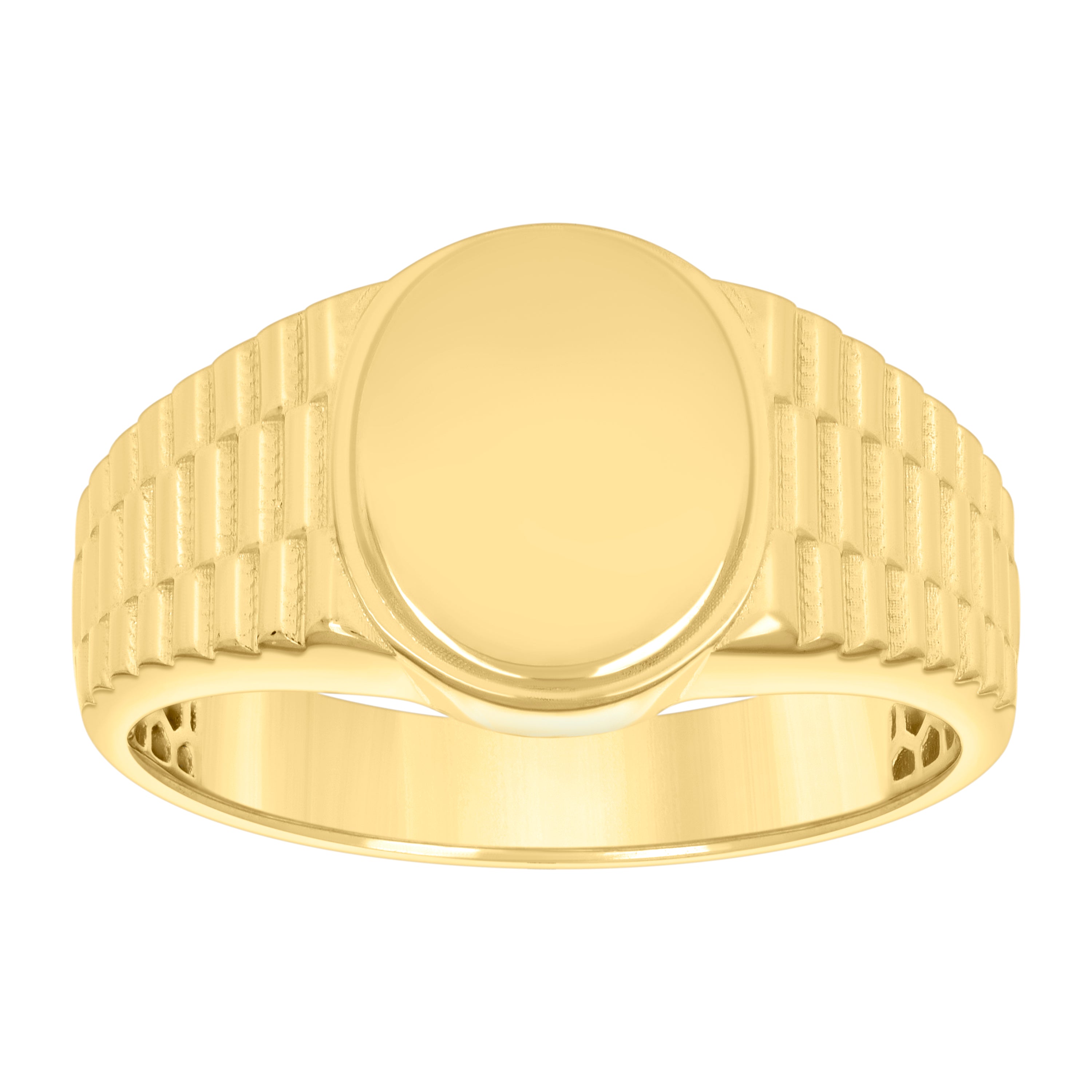 10kt Yellow Gold Womens Oval Head Signet Ring 