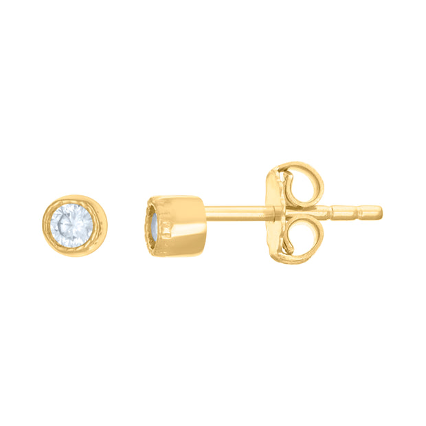 10kt Yellow Gold Womens Cubic-Zirconia Fashion Stud Earrings